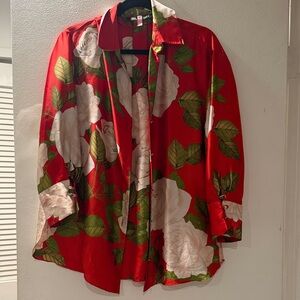Zara Red Floral Blouse